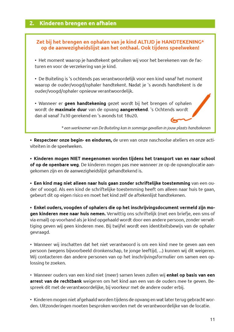 HUISHOUDELIJK REGLEMENT  De Buiteling vzw