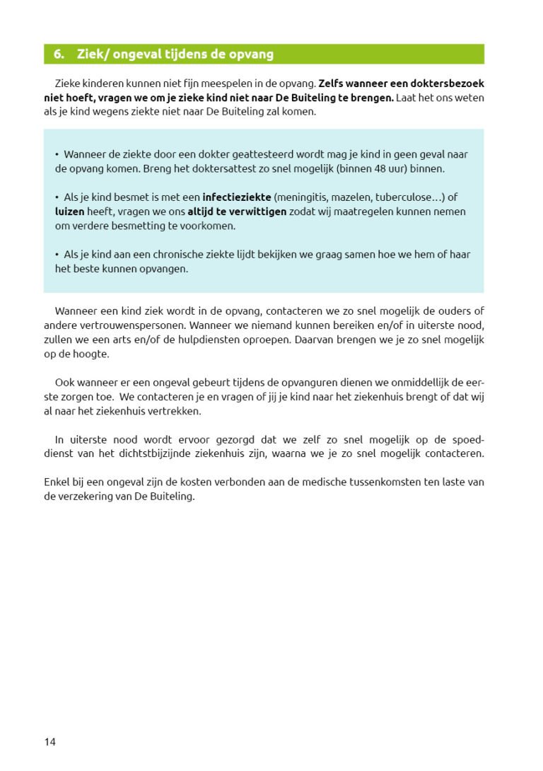 HUISHOUDELIJK REGLEMENT De Buiteling vzw